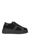Nila & Nila Woman Sneakers Black Size 7 Soft Leather, Textile Fibers In Black