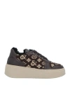 Nila & Nila Woman Sneakers Dark Brown Size 6 Soft Leather In Brown