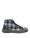 Nila & Nila Woman Sneakers Grey Size 8 Soft Leather, Textile Fibers In Grey