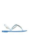 Nila & Nila Woman Thong Sandal Azure Size 8 Rubber In Blue