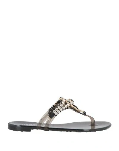 Nila & Nila Woman Thong Sandal Black Size 8 Rubber