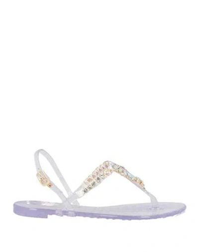Nila & Nila Woman Thong Sandal Lilac Size 7 Rubber In Purple