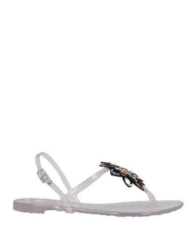 Nila & Nila Woman Thong Sandal Transparent Size 7 Synthetic Fibers In White