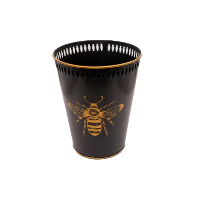 Nila Parmar Designs Black Bee Garden Metal Bin