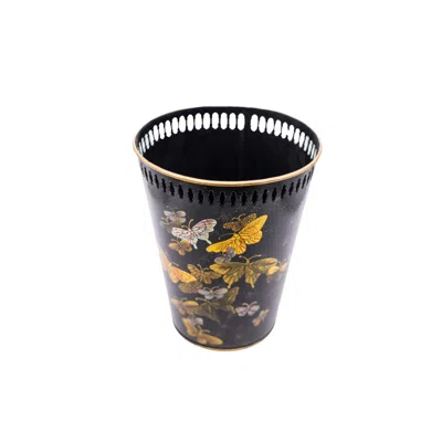 Nila Parmar Designs Black Butterfly Metal Bin