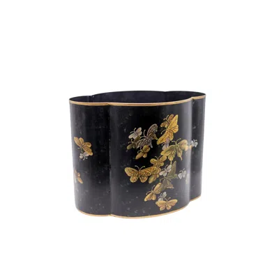 Nila Parmar Designs Black Butterfly Wide Vase