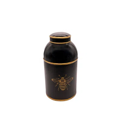 Nila Parmar Designs Black Hand-painted Bee Garden Canister