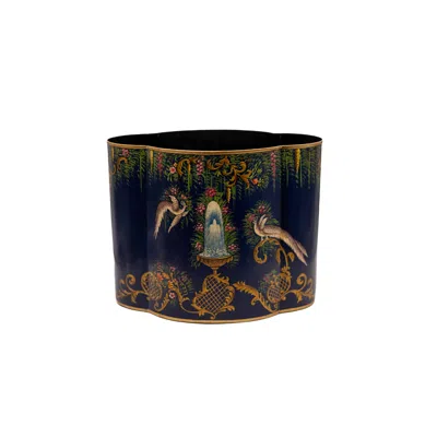 Nila Parmar Designs Blue Paradise Garden Hand-painted Vase