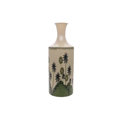 Nila Parmar Designs Green Palm Vista Bottle Vase