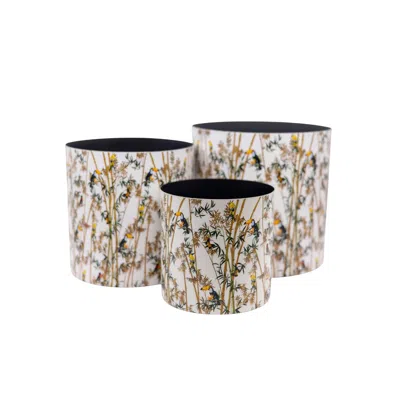 Nila Parmar Designs Neutrals Bamboo Botanical Vase Set – Set Of Three