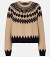 Nili Lotan Alena Alpaca Sweater Light Camel Fair Isle In Gold