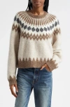 NILI LOTAN NILI LOTAN ALENA FAIR ISLE ALPACA BLEND CREWNECK SWEATER