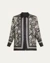 Nili Lotan Alfie Paisley Printed Silk Blouse