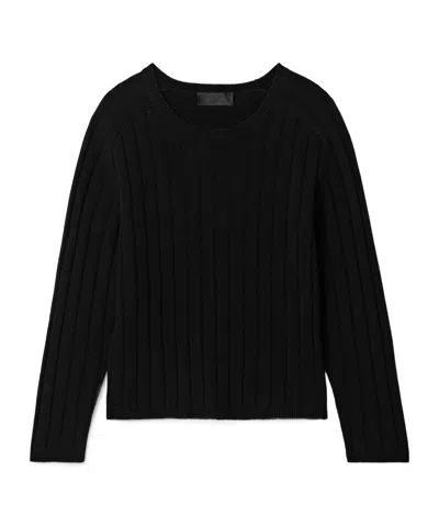 Nili Lotan Alise Ribbed Sweater In Black