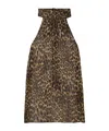 Nili Lotan Alla Tie-neck Leopard-print Metallic Silk-crepon Halterneck Top In Animal Print