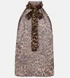 Nili Lotan Alla Tie-neck Leopard-print Silk Top In Animal Print