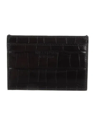 Pre-owned Nili Lotan Alligator Card Holder In Black