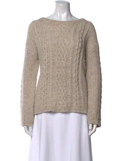 Pre-owned Nili Lotan Alpaca Bateau Neckline Sweater In Neutral