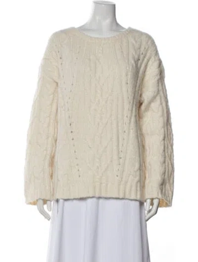 Pre-owned Nili Lotan Alpaca Crew Neck Sweater In Neutral