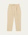 Nili Lotan Alphonse Pleated Straight-leg Tailoring Pants In Brown