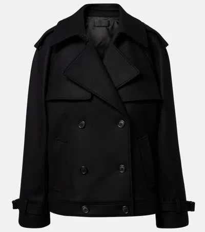 Nili Lotan Amaury Double-breasted Wool-blend Coat In Black