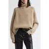 Nili Lotan Amaya Fisherman Knit Cashmere Turtleneck Sweater In Brown