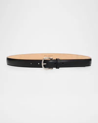 Nili Lotan Amelia Leather Belt In Black