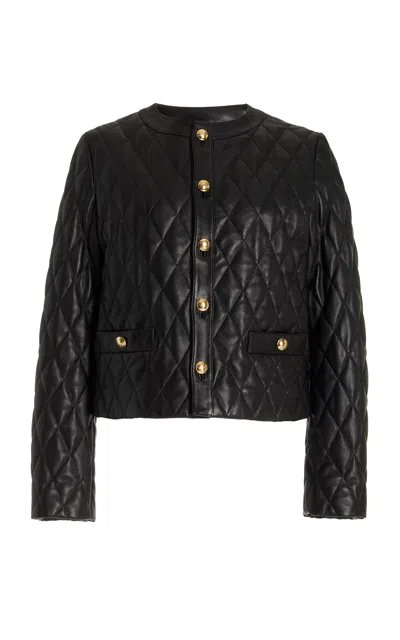 Nili Lotan Amy Quilted Leather Jacket In Black