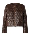 Nili Lotan Amy Quilted Leather Jacket In Brown