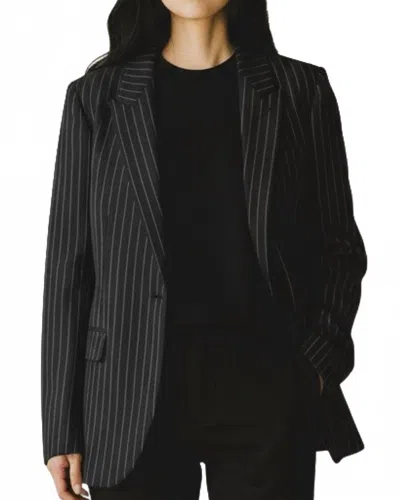 Nili Lotan Anabel Tailored Jacket In Black Pinstripe