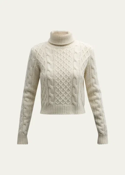 NILI LOTAN ANDRINA CABLE CASHMERE-WOOL TURTLENECK SWEATER