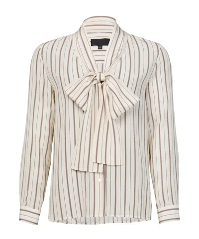 Nili Lotan Angelique Striped Pattern Blouse In White
