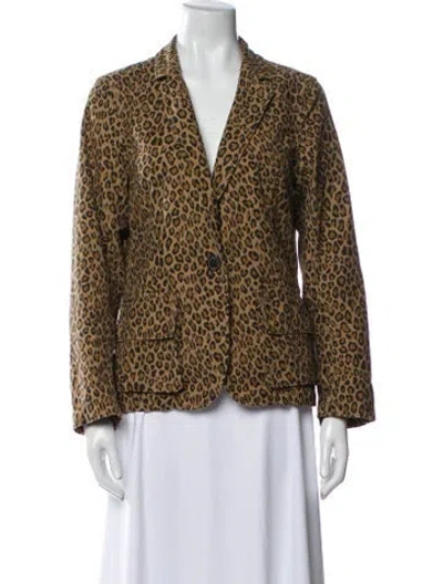 Pre-owned Nili Lotan Animal Print Blazer In Brown