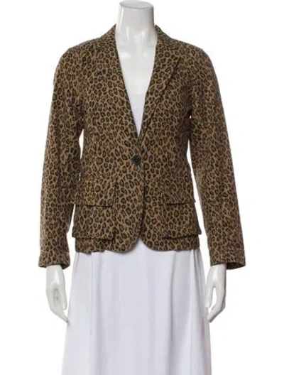 Pre-owned Nili Lotan Animal Print Blazer In Neutral