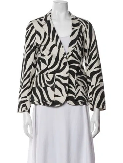 Pre-owned Nili Lotan Animal Print Blazer In Neutrals