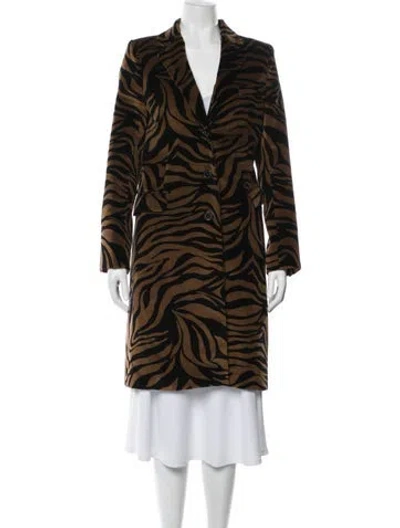 Pre-owned Nili Lotan Animal Print Coat In Brown