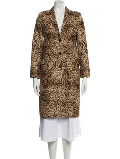 Pre-owned Nili Lotan Animal Print Coat In Neutral