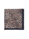 Nili Lotan Rectangular Leopard Print Scarf With Frayed Edges In Animal Print