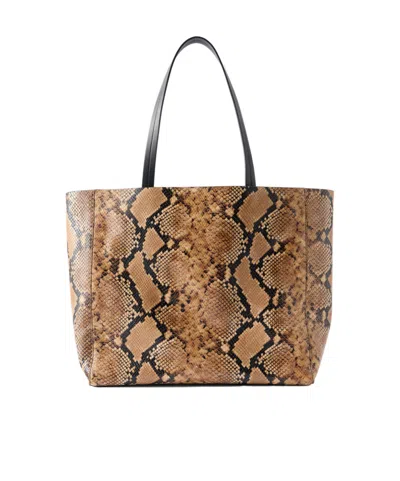 Nili Lotan Keith Medium Animal-print Leather Tote In Brown