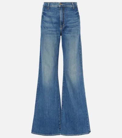 Nili Lotan Anna Mid-rise Flared Jeans In Blue