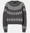 Nili Lotan Genevive Intarsia Alpaca Sweater In Grey Fair Isle