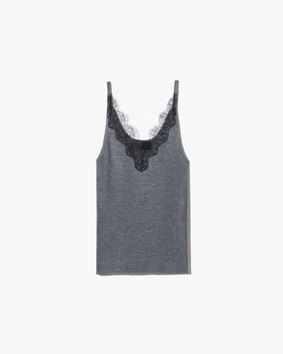Nili Lotan Aronia Sweater Tank Dark Grey Melange, S In Gray