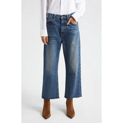 Nili Lotan Arwen High Waist Crop Wide Leg Jeans In Simon Wash