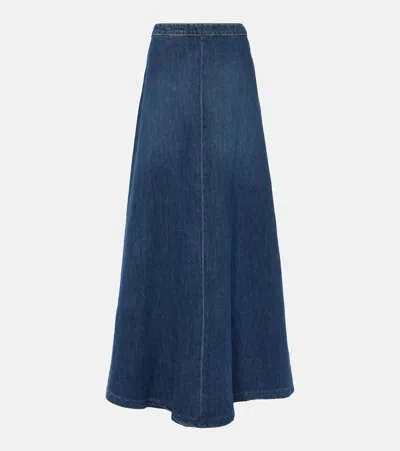Nili Lotan Astrid Denim Maxi Skirt In Blue