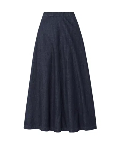 Nili Lotan Astrid Denim Midi Skirt In Black