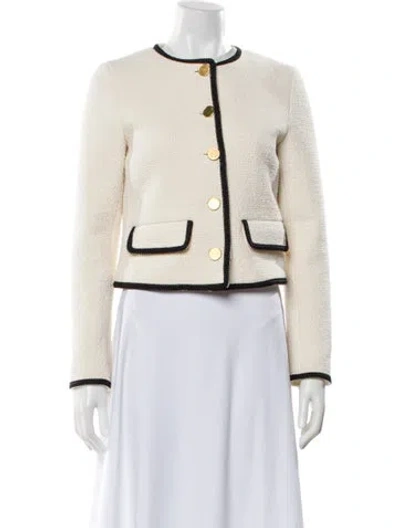 Pre-owned Nili Lotan Aubrey Colorblock Pattern Evening Jacket In Neutral