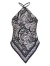 Nili Lotan Audrey Paisley-print Silk Scarf Cami Top In Black