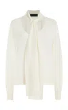Nili Lotan Ayla Tie-detailed Wool Sweater In Ivory