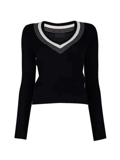 Nili Lotan Aziel Ribbed-knit Sweater In Black