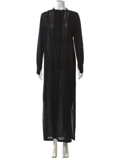 Pre-owned Nili Lotan Bateau Neckline Long Dress In Black
